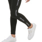 Calça legging feminina Calvin Klein com logo minimalista e cintura alta, tamanho grande, preta