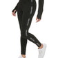 Calça legging feminina Calvin Klein com logo minimalista e cintura alta, tamanho grande, preta
