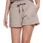 Calvin Klein Shorts Feminino Cintura Alta Canelada Bege Tamanho Médio
