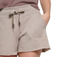 Calvin Klein Shorts Feminino Cintura Alta Canelada Bege Tamanho Médio