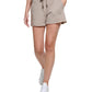 Calvin Klein Shorts Feminino Cintura Alta Canelada Bege Tamanho Médio