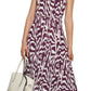 Vestido longo sem mangas estampado Calvin Klein feminino, roxo, tamanho médio