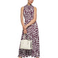 Vestido longo sem mangas estampado Calvin Klein feminino, roxo, tamanho médio