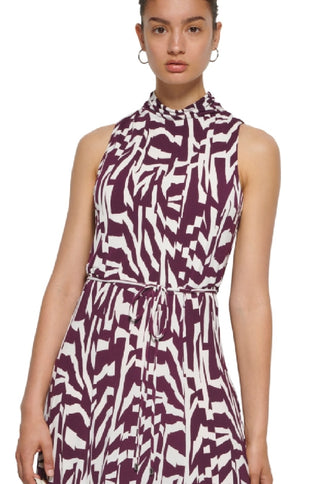 Calvin Klein Women's Printed Sleeveless Maxi Dress Purple Size Small
