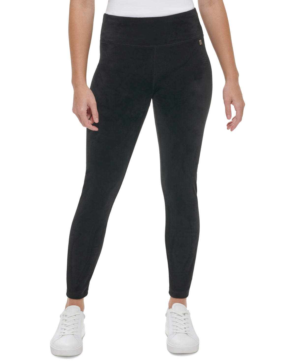 Calça legging feminina Calvin Klein de veludo preta tamanho extragrande