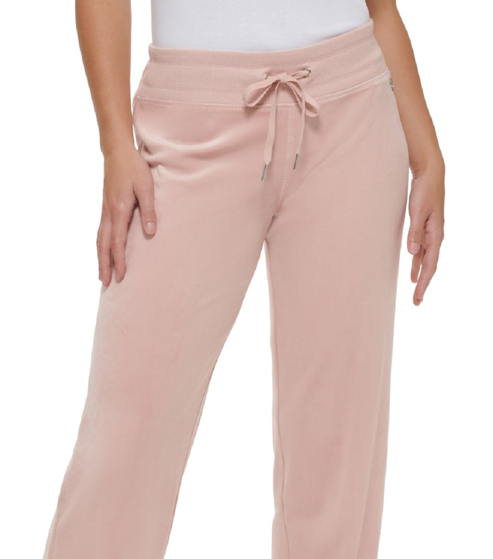 Calça Calvin Klein Feminina de Veludo com Perna Larga Rosa Tamanho X-G