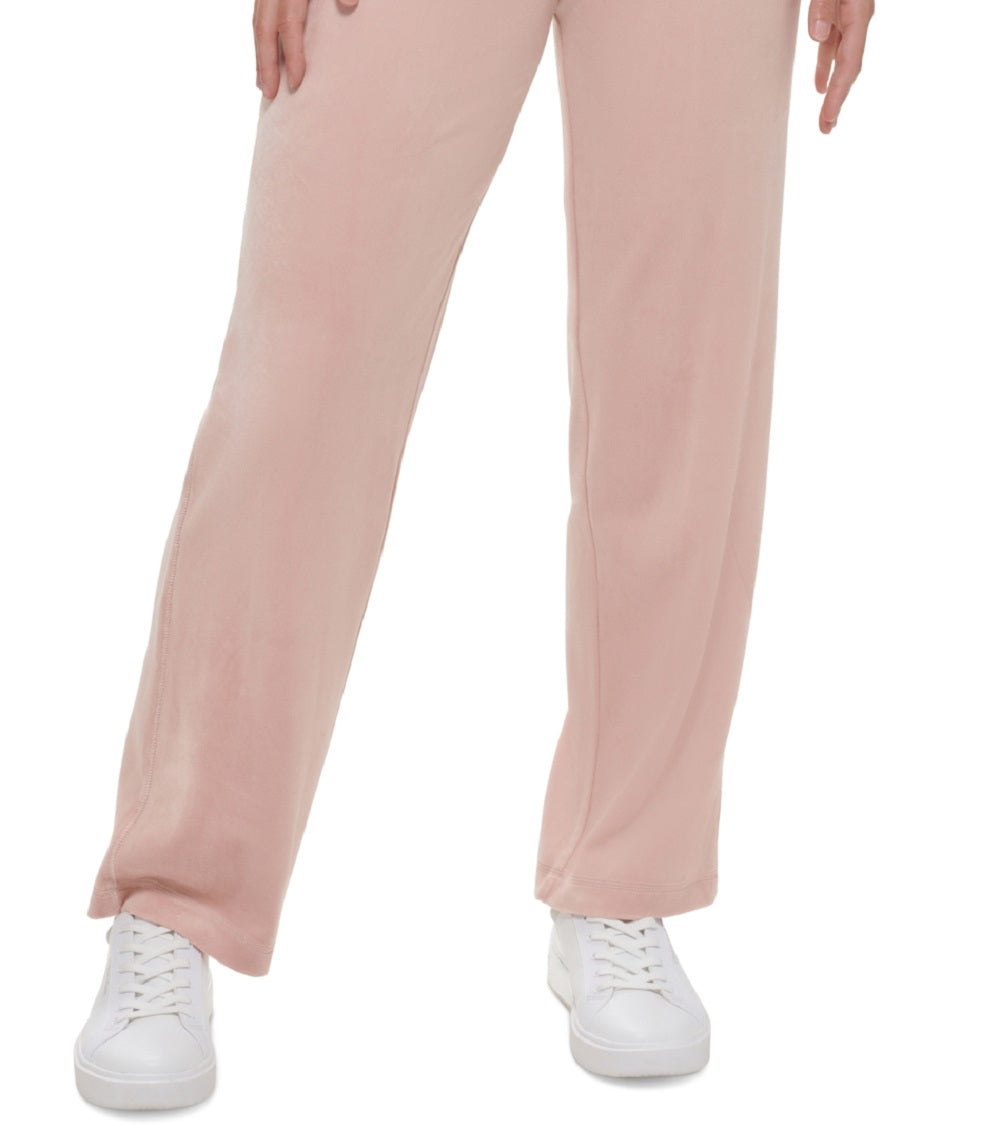 Calça Calvin Klein Feminina de Veludo com Perna Larga Rosa Tamanho X-G