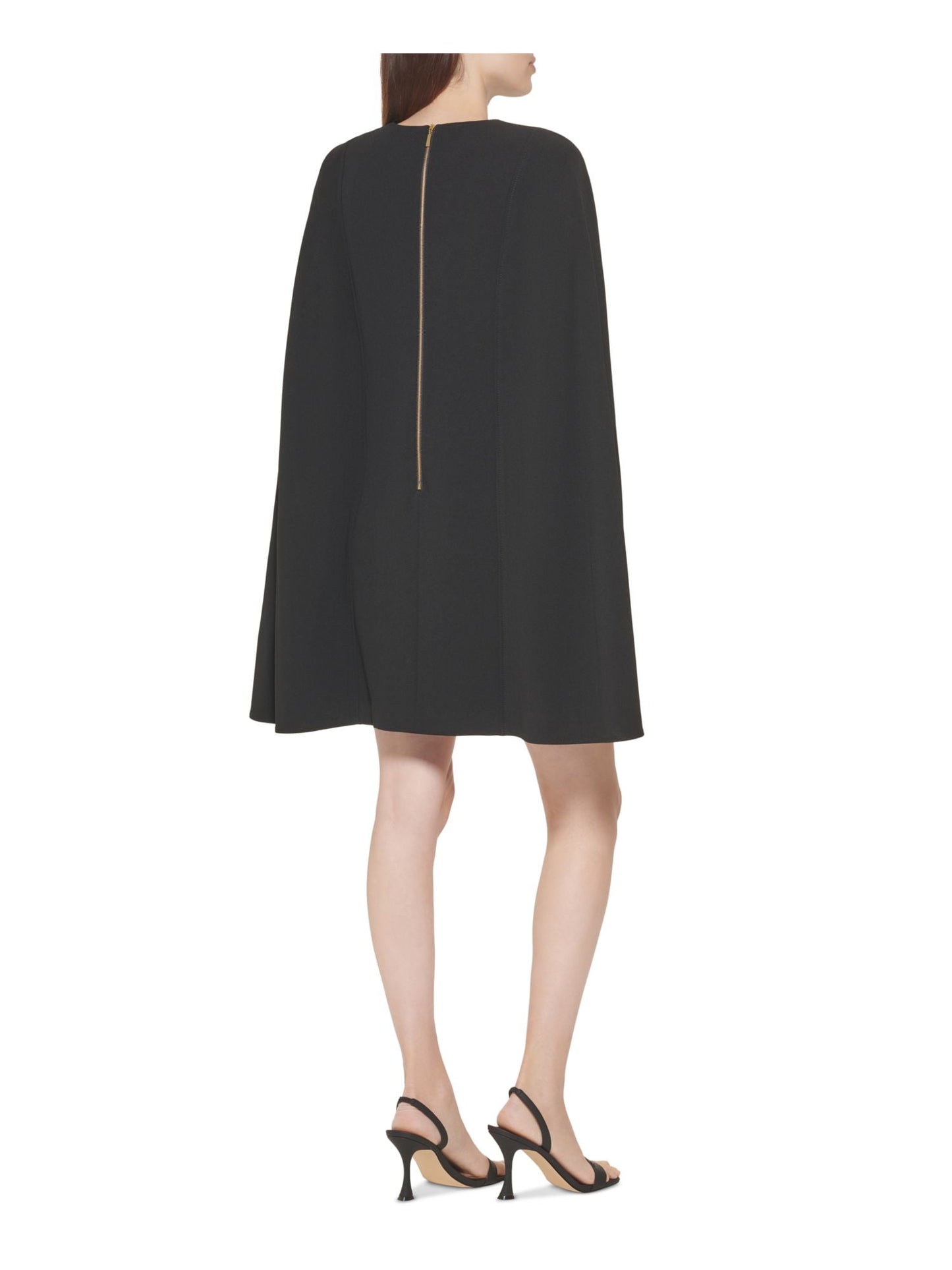 Vestido tubinho Calvin Klein feminino com mangas longas, preto, tamanho 10