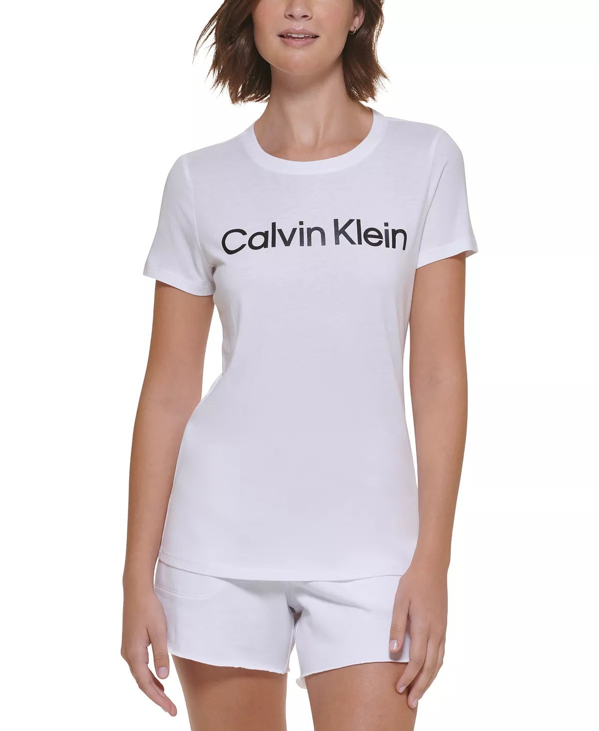 Camiseta Calvin Klein Feminina com Logo Branca Tamanho Grande
