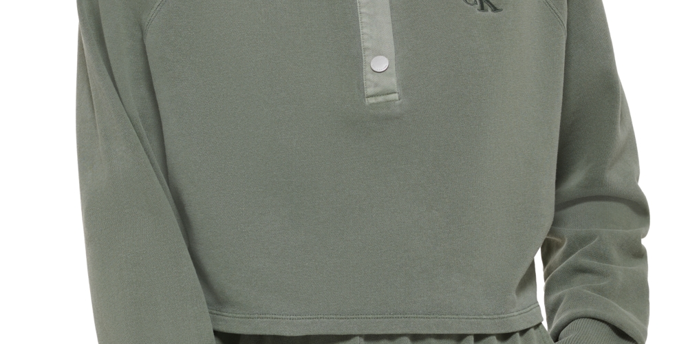 Calvin Klein Polo Moletom Feminino de Algodão Verde Tamanho X-G