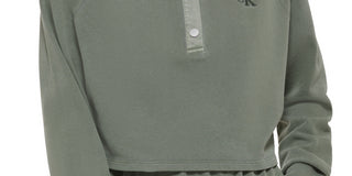 Calvin Klein Polo Moletom Feminino de Algodão Verde Tamanho Médio