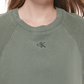 Calvin Klein Jeans Moletom Feminino de Algodão Sem Mangas Verde Tamanho Médio