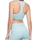 Sutiã esportivo feminino Calvin Klein Performance com costas nadador de impacto médio, azul, tamanho M