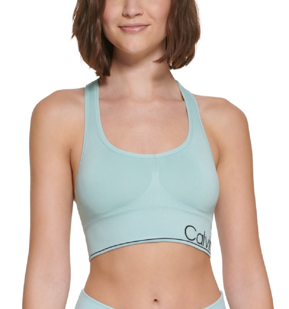 Sutiã esportivo feminino Calvin Klein Impact Racerback verde tamanho P