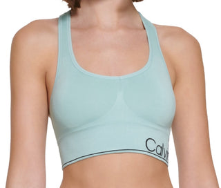 Calvin Klein Women's Impact Racerback Sports Bra Green Size S