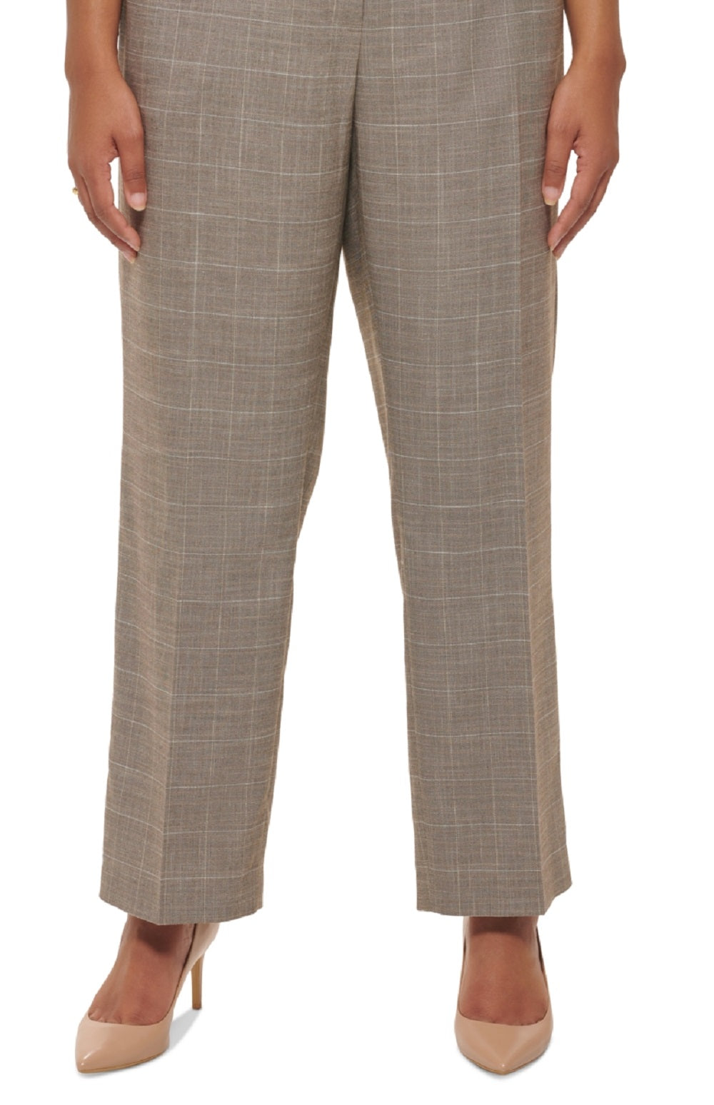 Calça Calvin Klein Feminina Cintura Média Modern Fit Marrom Tamanho 18W