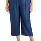Calça jeans feminina Calvin Klein cropped perna larga azul tamanho 2X