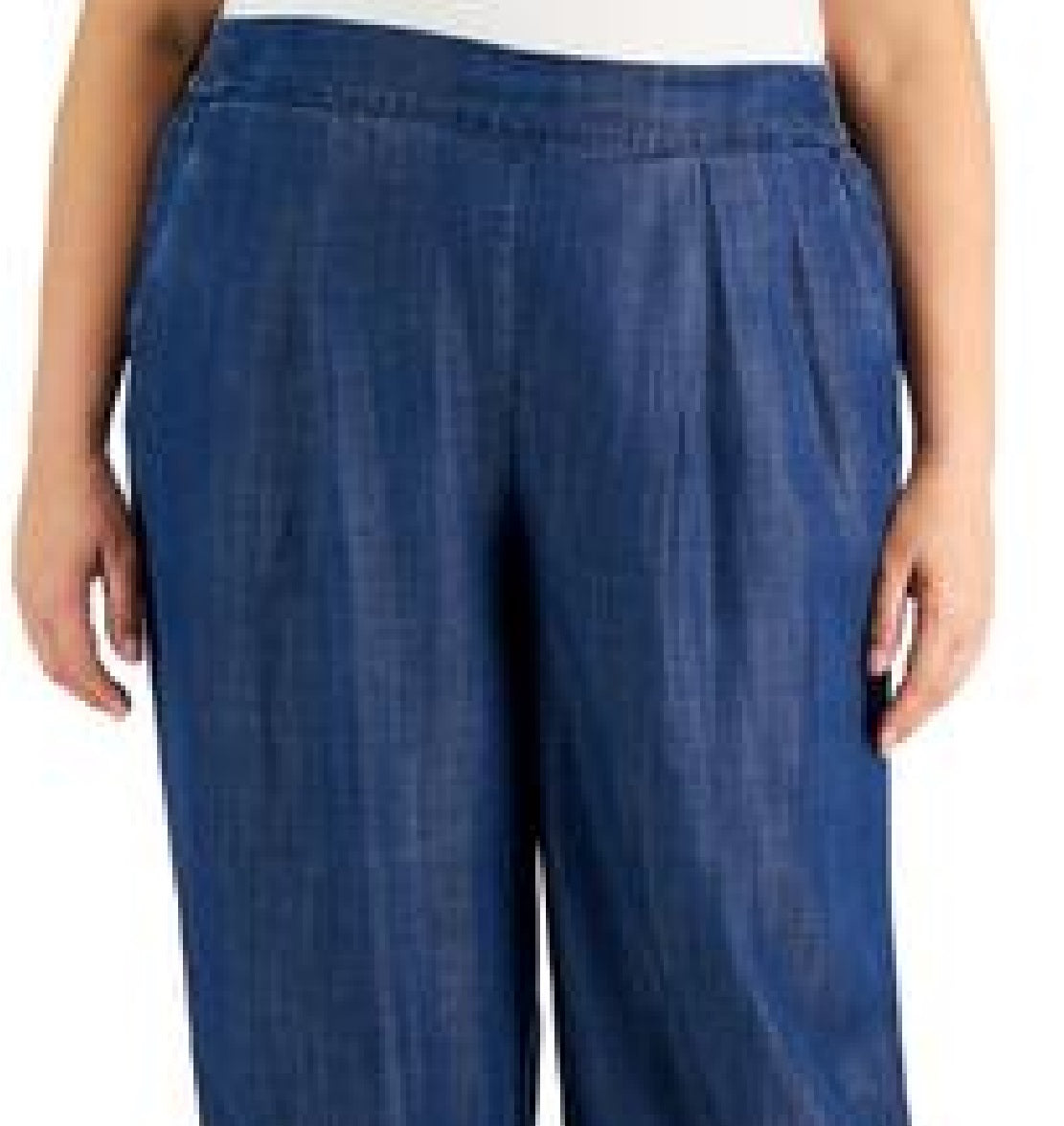 Calça jeans feminina Calvin Klein cropped perna larga azul tamanho 2X
