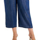 Calça jeans feminina Calvin Klein cropped perna larga azul tamanho 2X