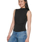 Blusa feminina Calvin Klein sem mangas franzida preta tamanho extragrande