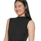 Blusa feminina Calvin Klein sem mangas franzida preta tamanho extragrande