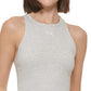 Calvin Klein Crop Top Feminino Racerback Cinza Tamanho Grande