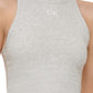 Calvin Klein Crop Top Feminino Racerback Cinza Tamanho Grande