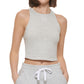 Calvin Klein Crop Top Feminino Racerback Cinza Tamanho Grande