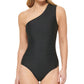 Calvin Klein Maiô Feminino Starburst Um Ombro Preto Tamanho 8