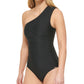 Calvin Klein Maiô Feminino Starburst Um Ombro Preto Tamanho 8