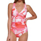 Calvin Klein Maiô Feminino Tie Dye com Tiras nas Costas Rosa Tamanho 8