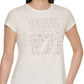 Camiseta Calvin Klein Feminina com Logotipo Metálico, Branca, Tamanho X-S