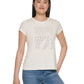 Camiseta Calvin Klein Feminina com Logotipo Metálico, Branca, Tamanho X-S
