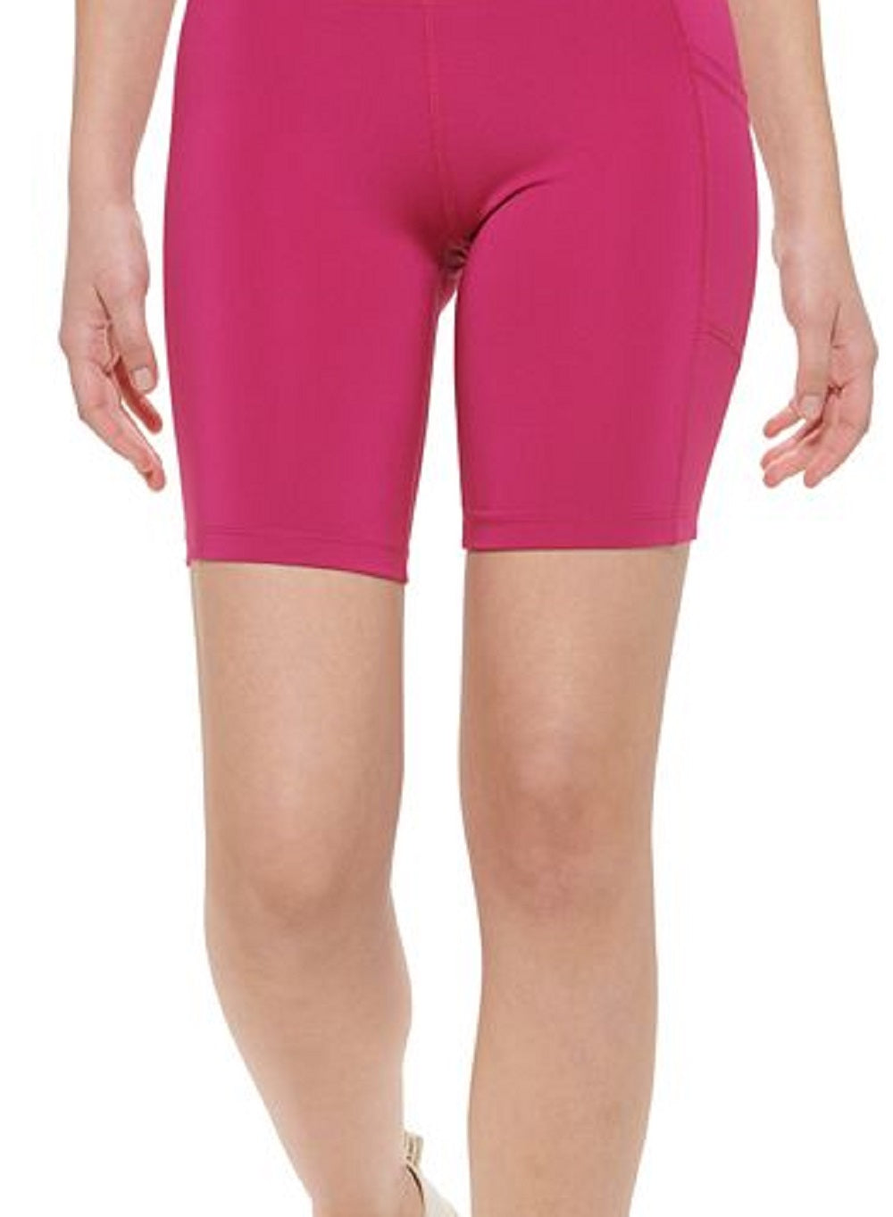 Calvin Klein Shorts Feminino Cintura Alta Bolso Lateral Ciclismo Rosa Tamanho Grande