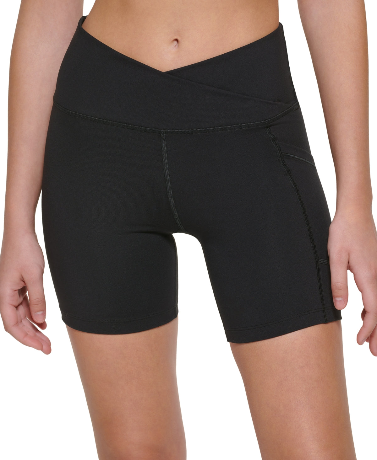 Calvin Klein Shorts Feminino Cós Cruzado Preto Tamanho Grande