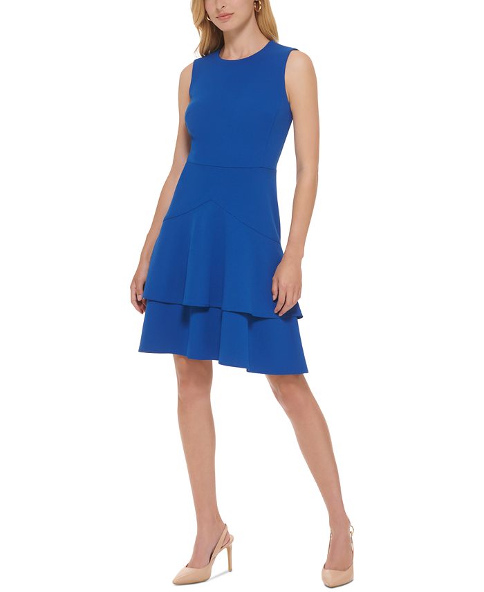 Vestido Calvin Klein Feminino Azul Tamanho 12 Petite