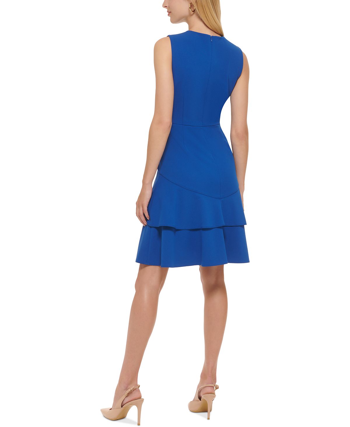 Vestido Calvin Klein Feminino Azul Tamanho 8 Petite