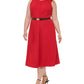 Vestido Calvin Klein Plus Size Feminino com Cinto e Linha A, Cor Vermelho