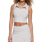 Camiseta polo cropped feminina Calvin Klein marrom tamanho X-S