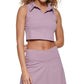 Camiseta Polo Cropped Feminina Calvin Klein Marrom Tamanho Médio