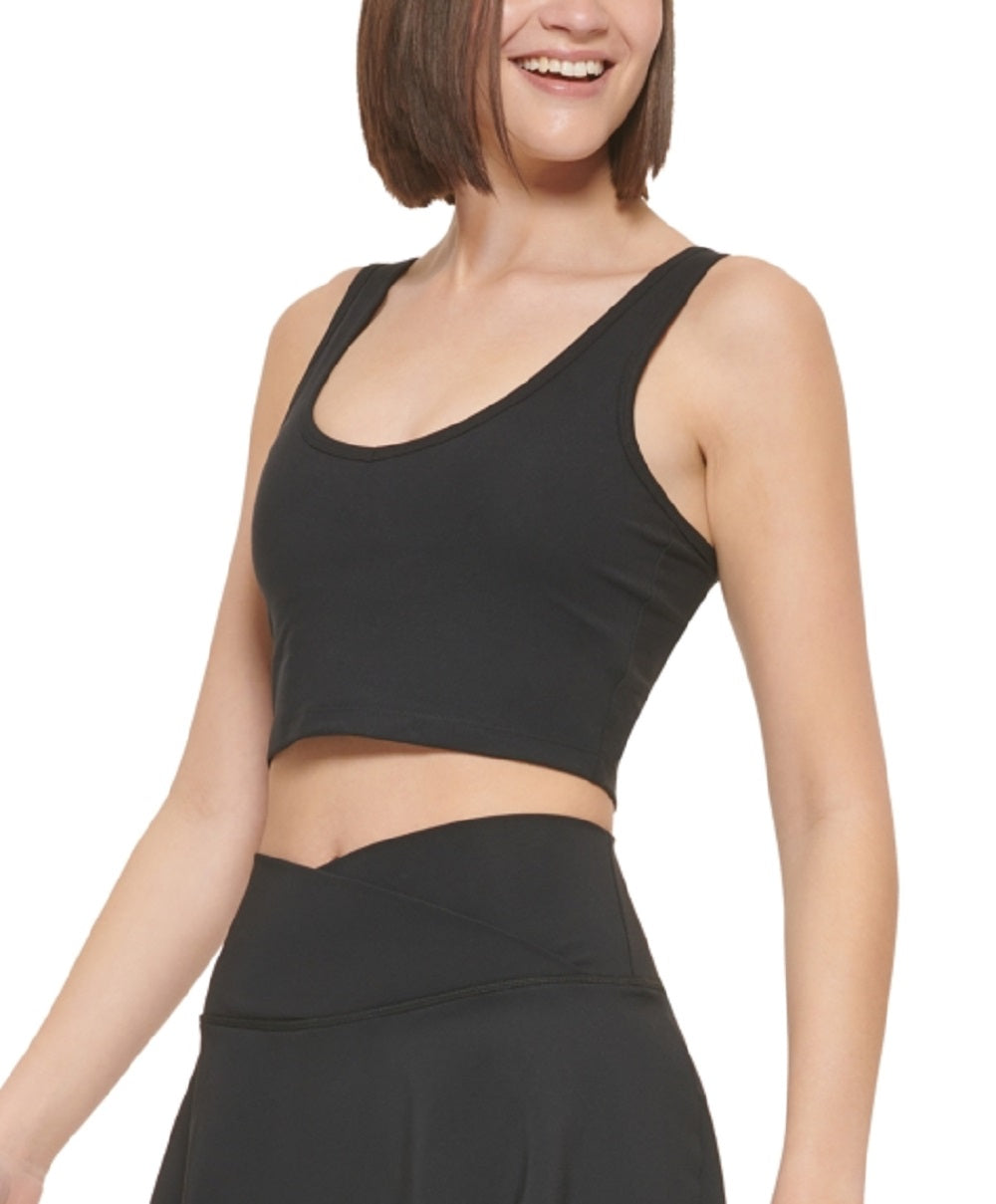 Calvin Klein Saia-calça feminina com cintura cruzada, preta, tamanho grande