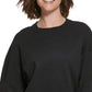 Blusa Calvin Klein Feminina com Barra Cruzada e Manga Longa Preta Tamanho XS