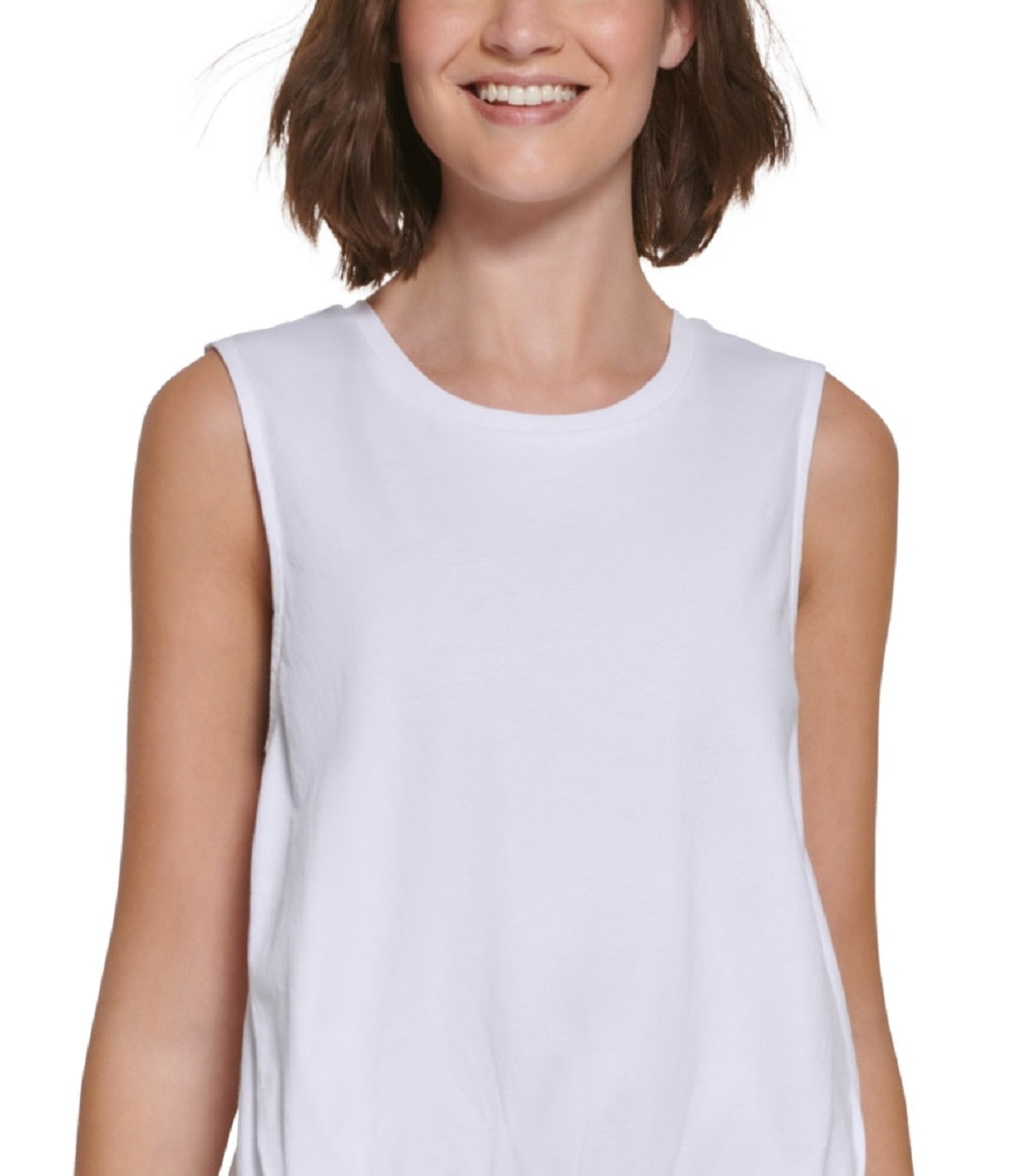 Calvin Klein Feminino Algodão Cinched Cano Alto Baixo Branco Tamanho Médio