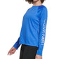 Blusa Calvin Klein Feminina Manga Raglan Logo Azul Tamanho Médio