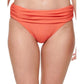 Tommy Hilfiger Calça de biquíni feminina franzida e dobrável, laranja