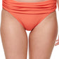 Tommy Hilfiger Calça de biquíni feminina franzida e dobrável, laranja