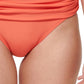 Tommy Hilfiger Calça de biquíni feminina franzida e dobrável, laranja
