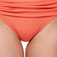Tommy Hilfiger Calça de biquíni feminina franzida e dobrável, laranja