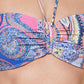 Tommy Hilfiger Feminino Paisley Estampado Biquíni Sutiã Top Maiô Azul