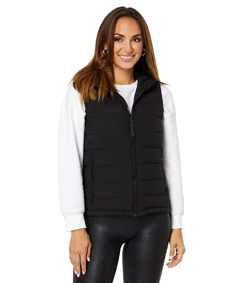 Calvin Klein Colete Feminino com Capuz e Zíper Frontal, Preto, Tamanho P
